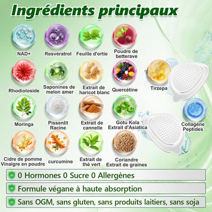 Boutique officielle🌐𝑴𝒖𝒓won® Moringa · Berbérine + NAD+ – Patch Microneedle Nano Avancé 10-en-1 (1×/jour, résultats visibles en 7 jours) | Obésité, relâchement cutané, apnée du sommeil, articulations, etc.