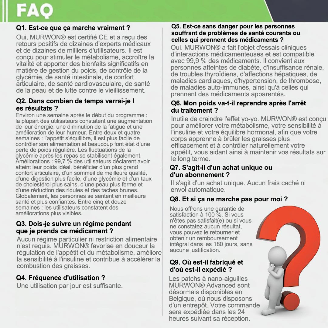 Boutique officielle🌐𝑴𝒖𝒓won® Moringa · Berbérine + NAD+ – Patch Microneedle Nano Avancé 10-en-1 (1×/jour, résultats visibles en 7 jours) | Obésité, relâchement cutané, apnée du sommeil, articulations, etc.